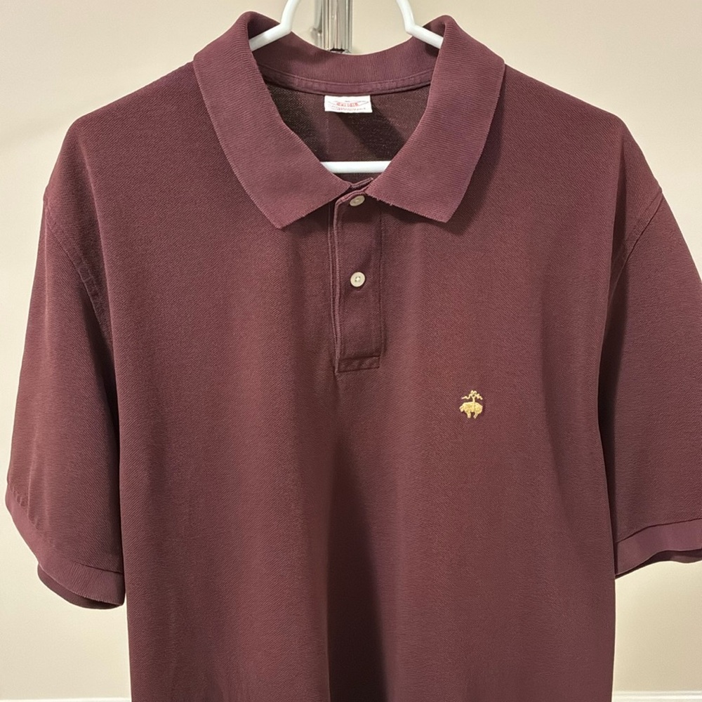 Brook Brothers Men’s Original Fit  Burgundy Performance Polo Shirt - Picture 3 of 7